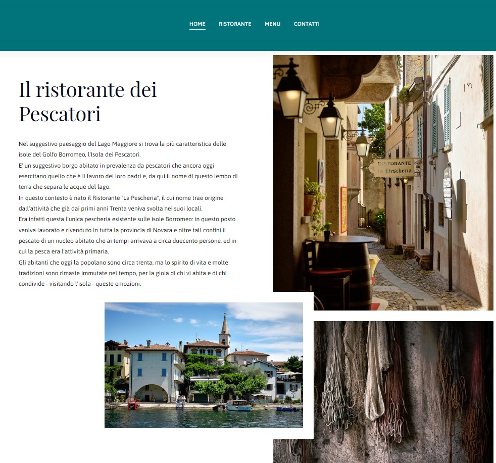 sito web ristorante la pescheria